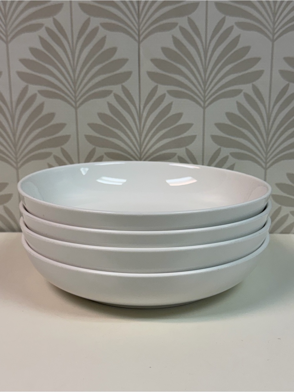 Dowan Set of 4 White Pasta Salad Bowls 8.5” 32OZ.